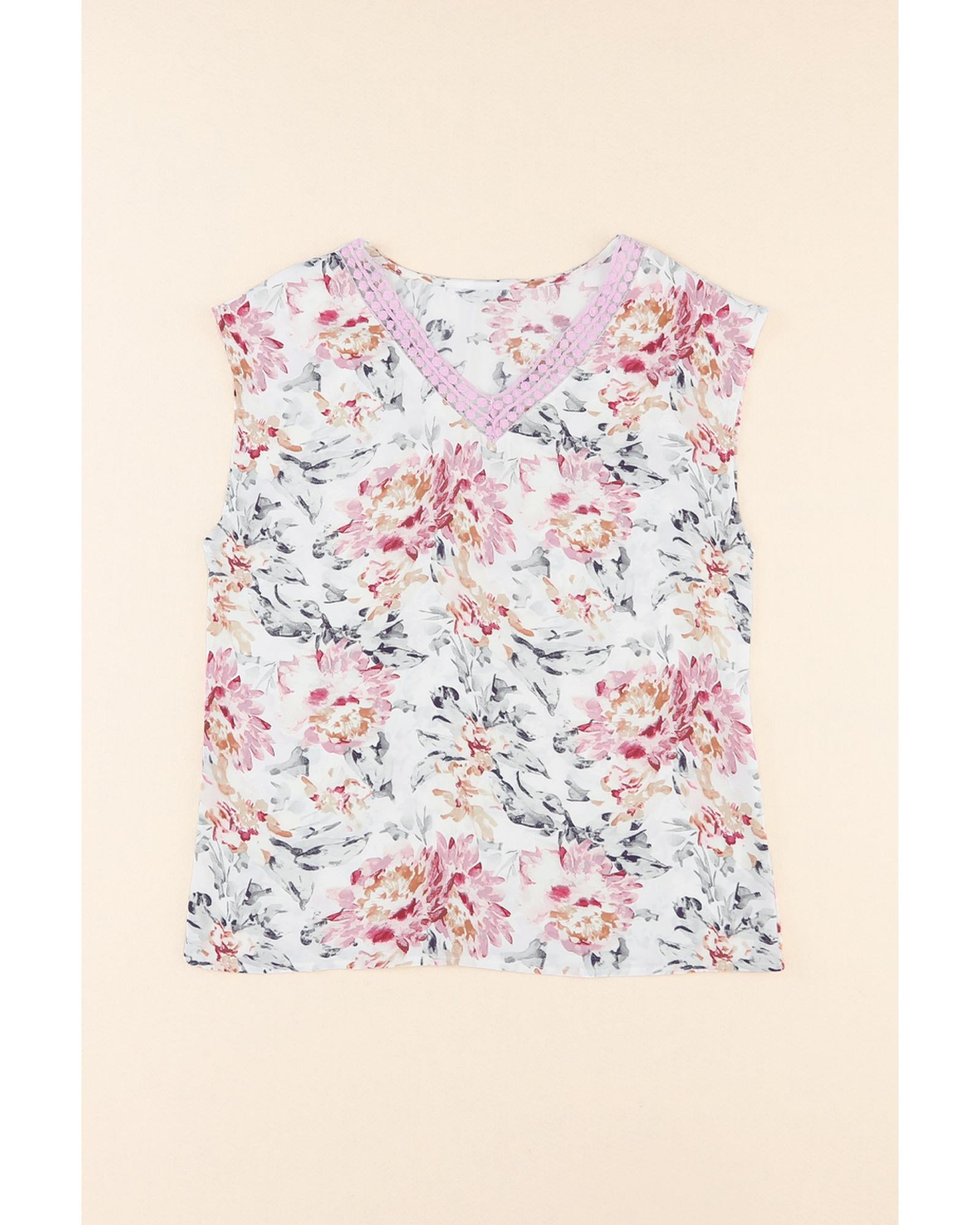 Azura Exchange Lace Splicing Sleeveless Blouse - XL
