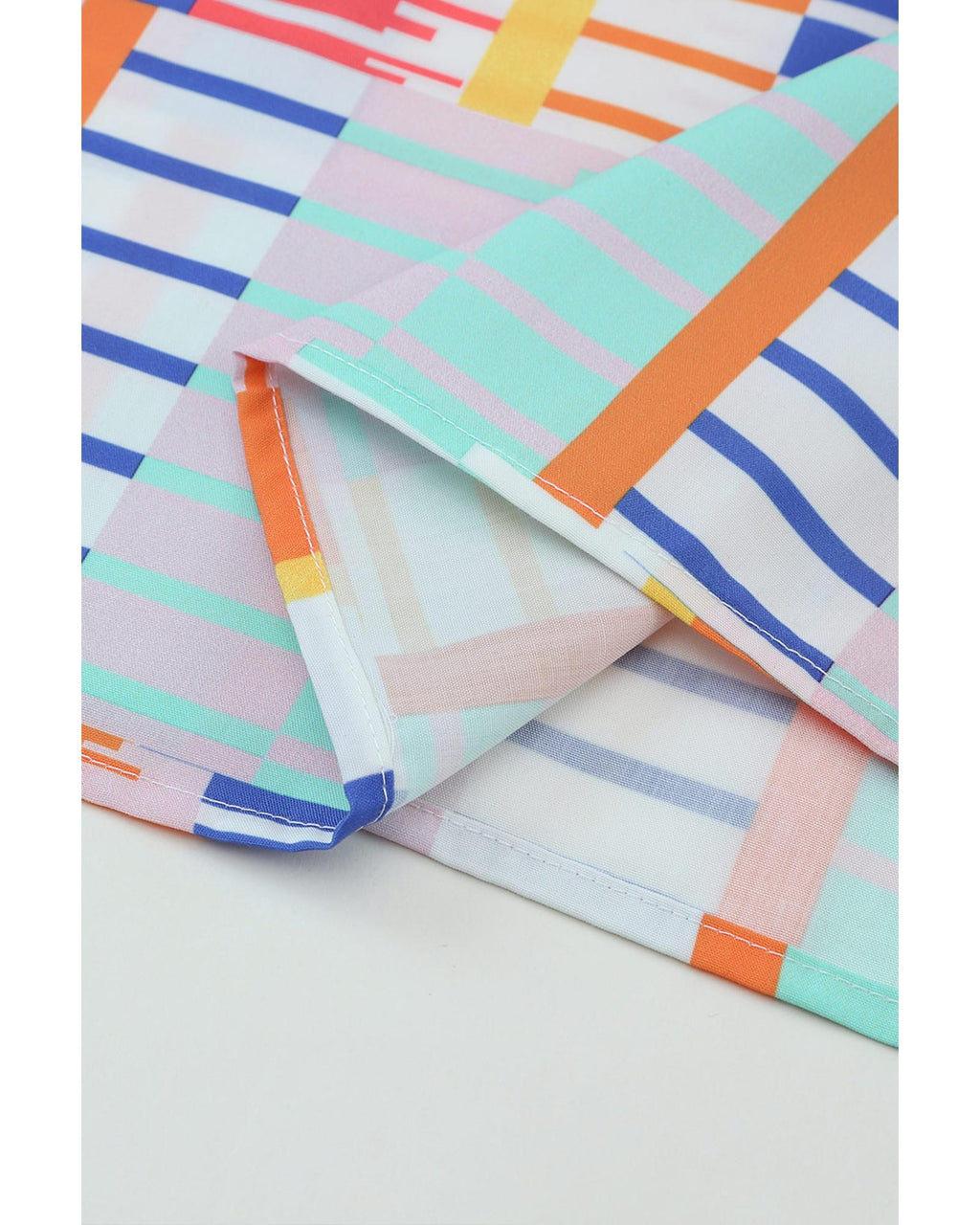 Azura Exchange Striped High Neck Flutter Top - XL