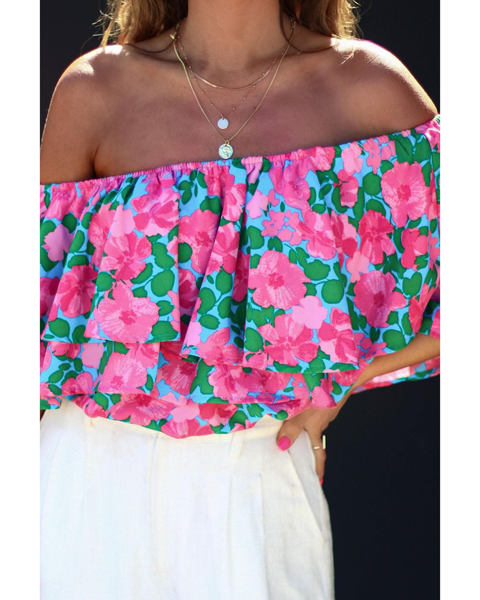 Azura Exchange Off-Shoulder Tiered Ruffle Blouse - XL Main image