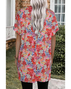 Azura Exchange Boho Flower Print Tunic Top - L