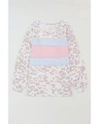 Azura Exchange Contrast Stripes Patchwork Puff Sleeve Knit Top - S
