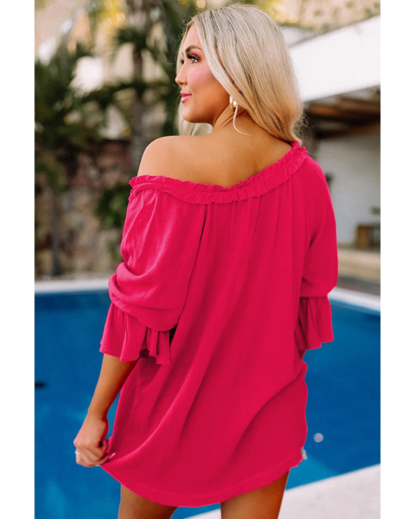 Azura Exchange Frilled Ruffled Sleeve Shift Top - L Secondary image
