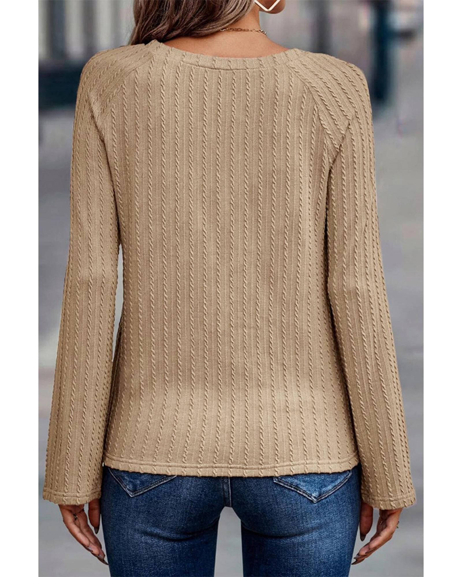 Azura Exchange Ribbed Knit Long Sleeve Top - S Secondary image