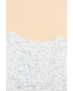 Azura Exchange Relaxed Rib Knit Long Sleeve Henley Top - L