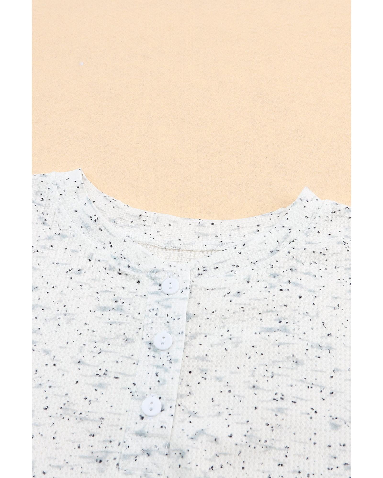 Azura Exchange Relaxed Rib Knit Long Sleeve Henley Top - L