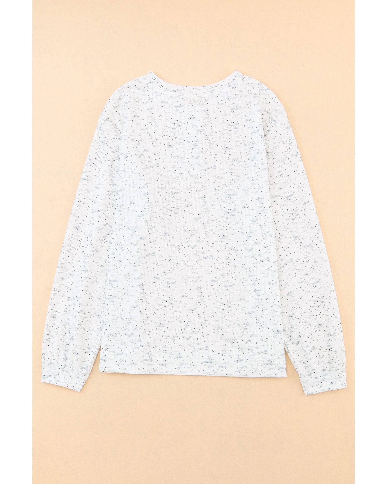 Azura Exchange Relaxed Rib Knit Long Sleeve Henley Top - S