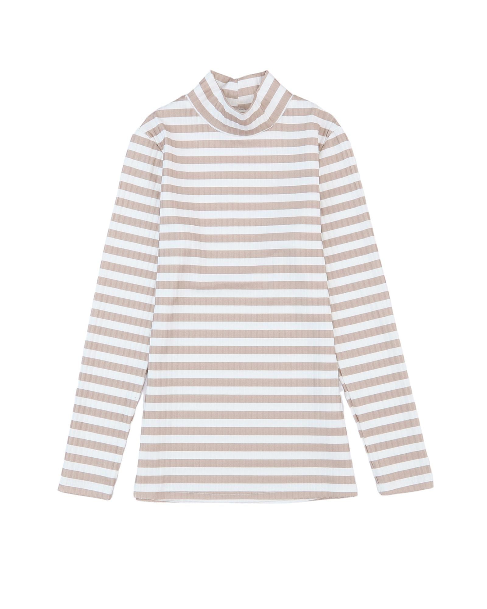 Azura Exchange Striped Print Knit Long Sleeve Tee - S