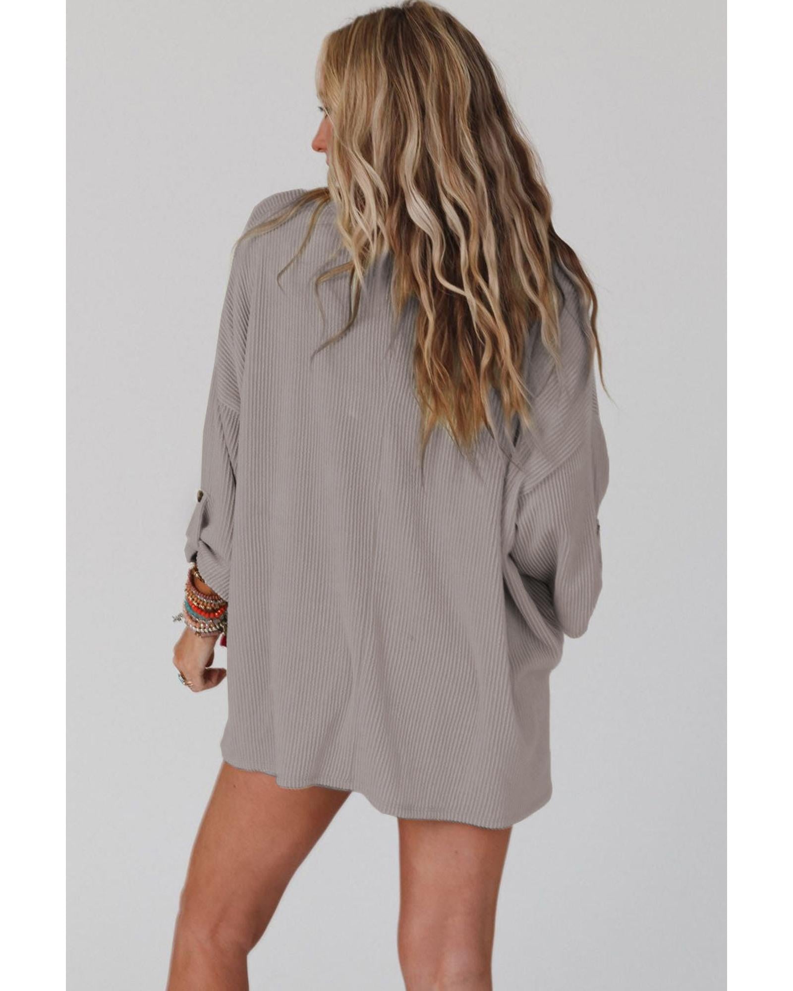 Azura Exchange Oversized Ribbed Knit Roll-tab Sleeve Top - XL Secondary image
