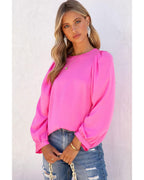 Azura Exchange Puff Sleeve Crewneck Blouse - 2XL