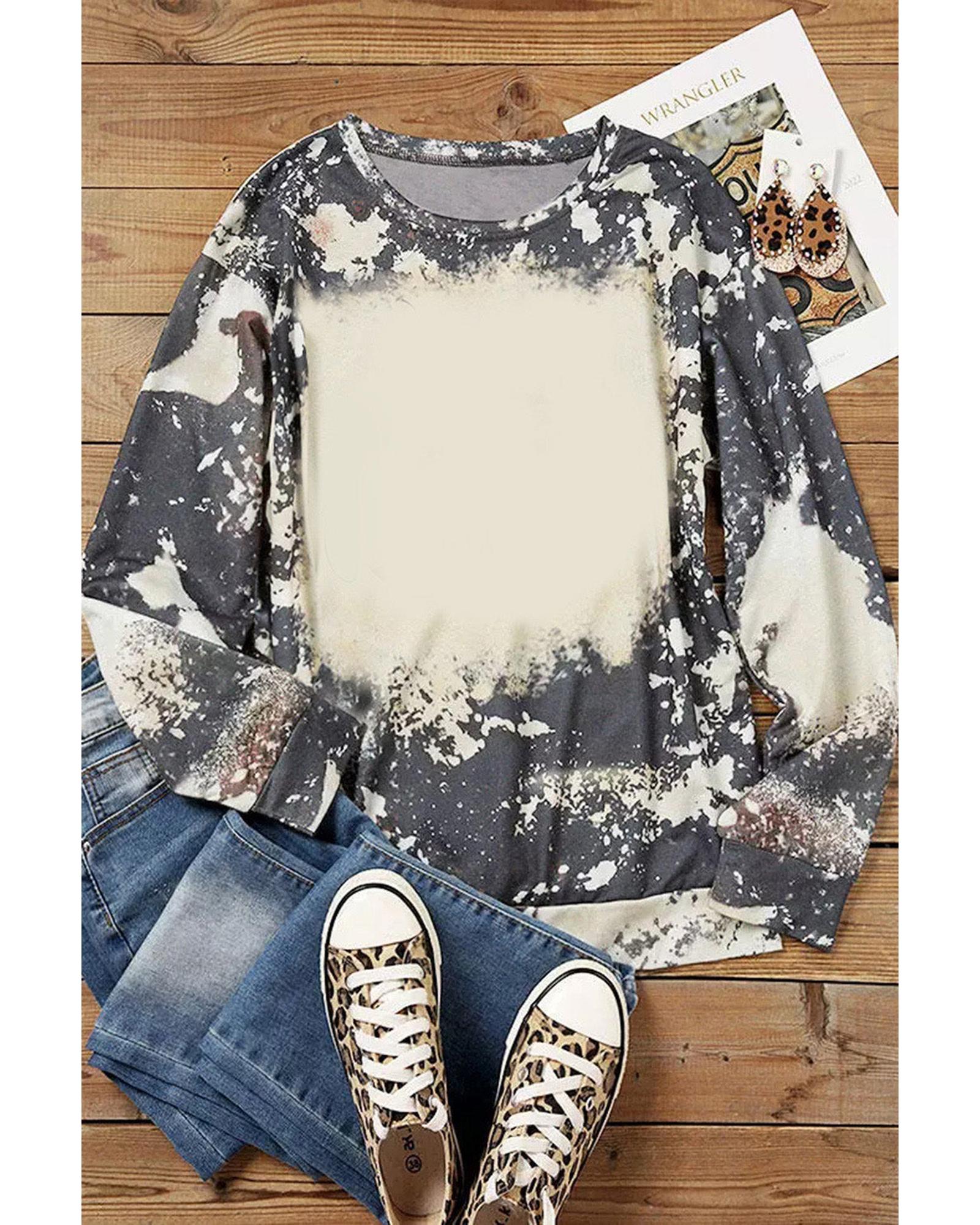 Azura Exchange Vintage Bleached Tie Dye Long Sleeve Top - M Secondary image