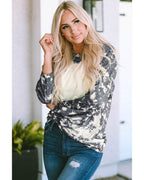 Azura Exchange Vintage Bleached Tie Dye Long Sleeve Top - M