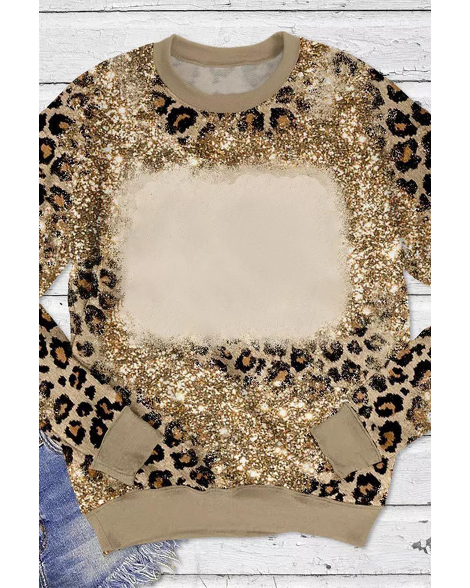 Azura Exchange Leopard Print Long Sleeve Top - L Secondary image