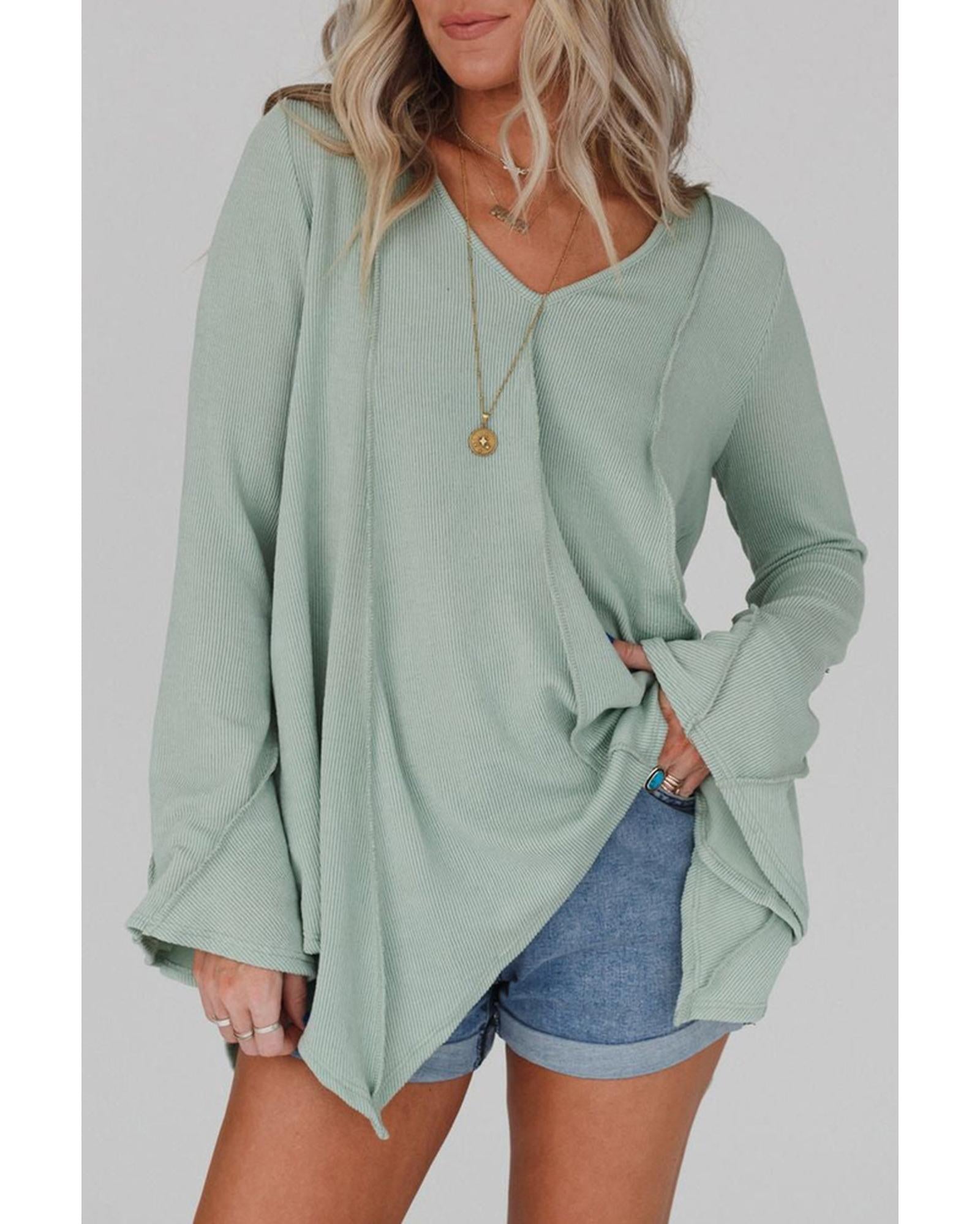 Azura Exchange Expose Seam Bell Sleeve Top - L Main image