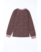 Azura Exchange Spotted Print Round Neck Long Sleeve Top - S