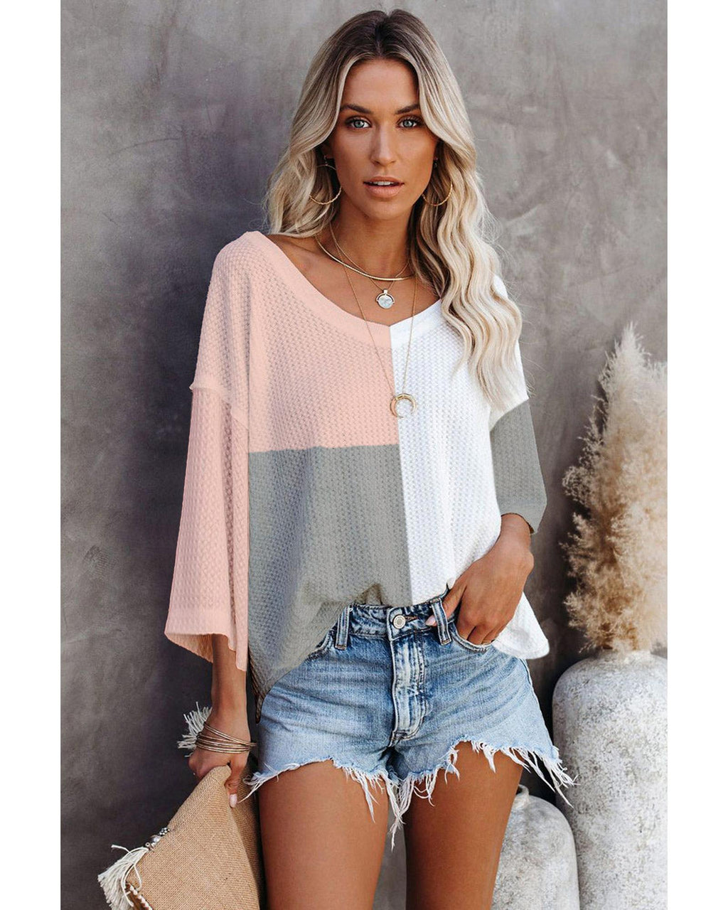 Azura Exchange Colorblock Long Sleeve Oversized Top - L Women's Tops & T-shirt Azura Exchange