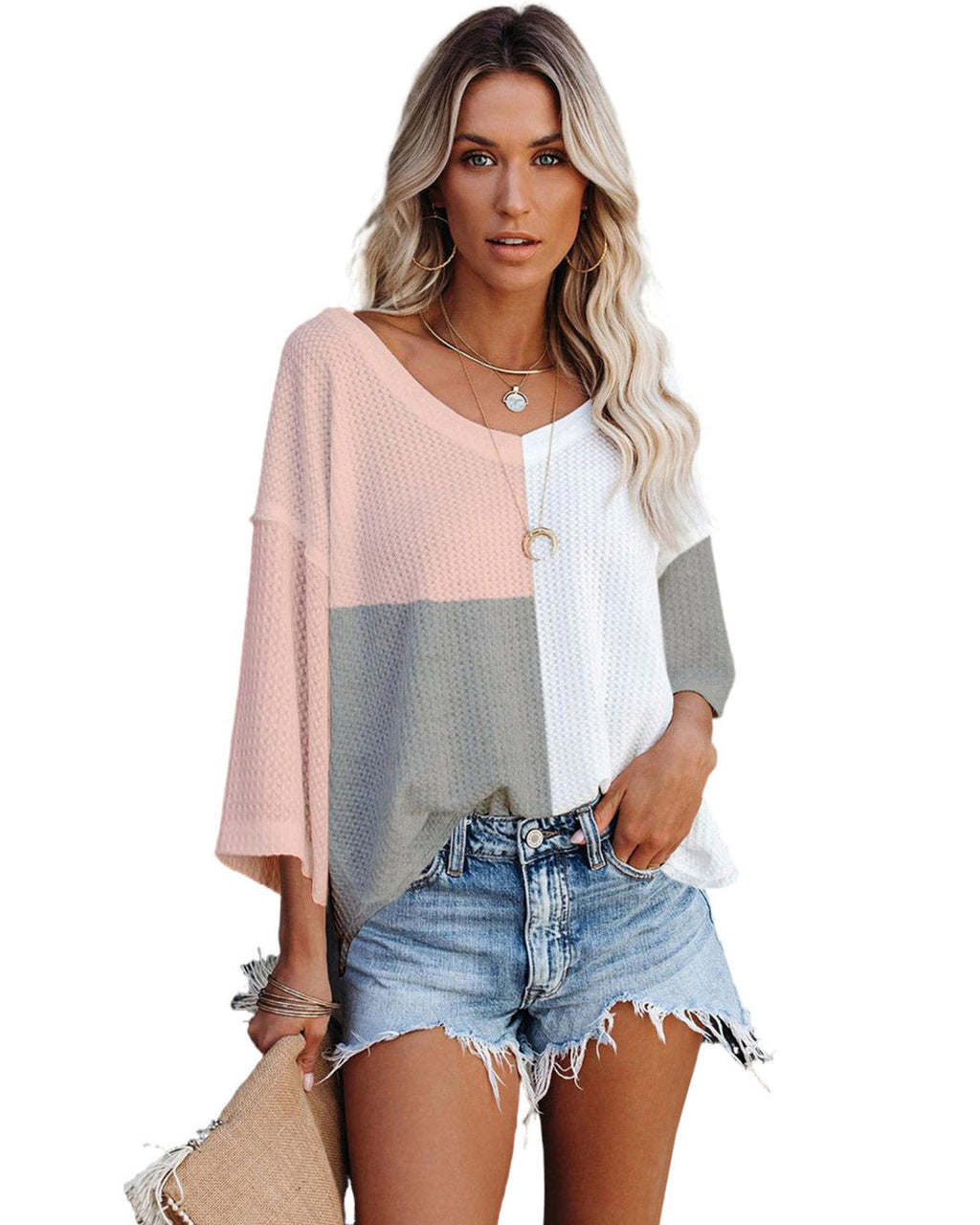 Azura Exchange Colorblock Long Sleeve Oversized Top - L Women's Tops & T-shirt Azura Exchange