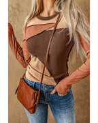 Azura Exchange Color Block Ribbed Knit Top - S