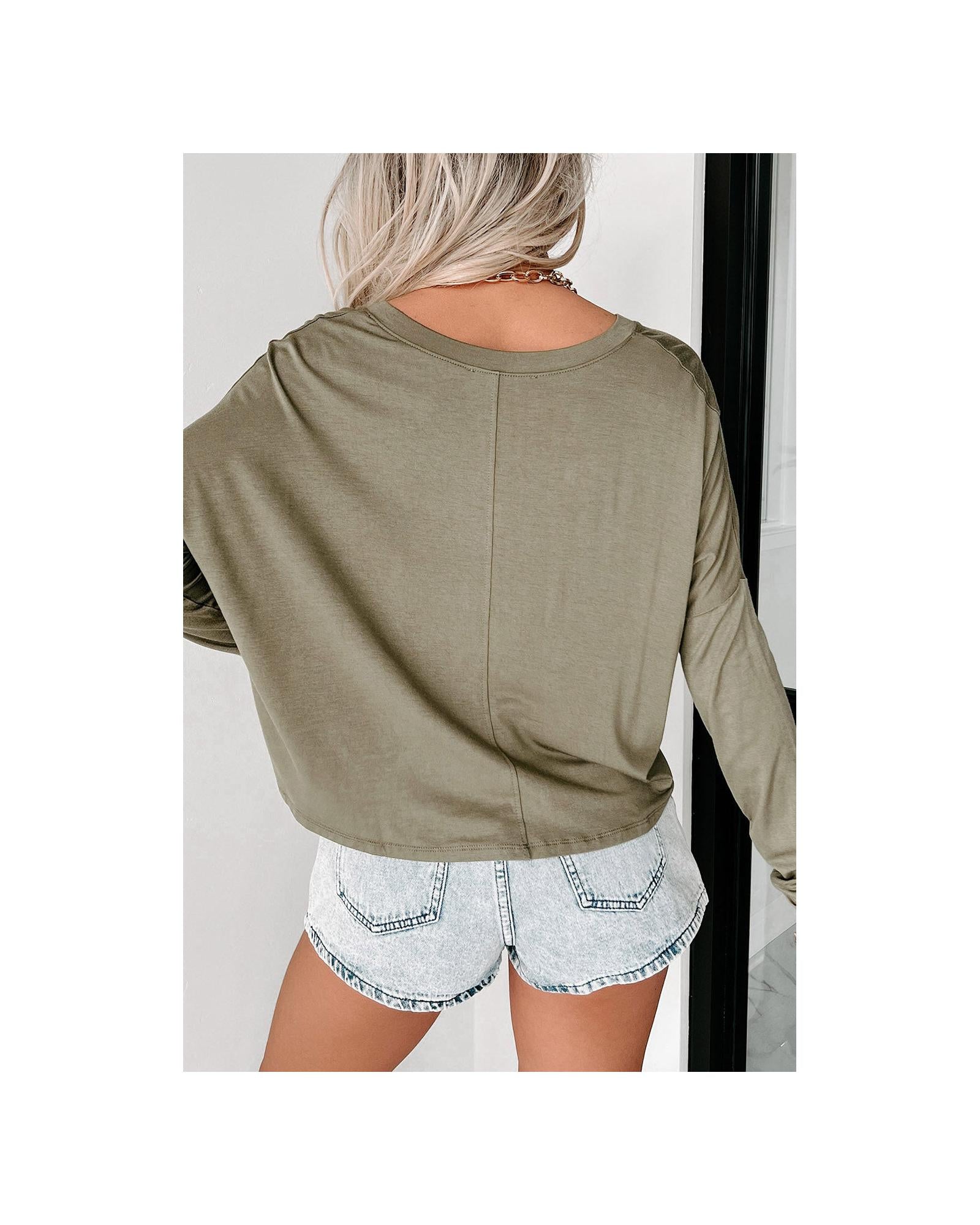 Azura Exchange Loose V Neck Dropped Sleeve Top - L Secondary image