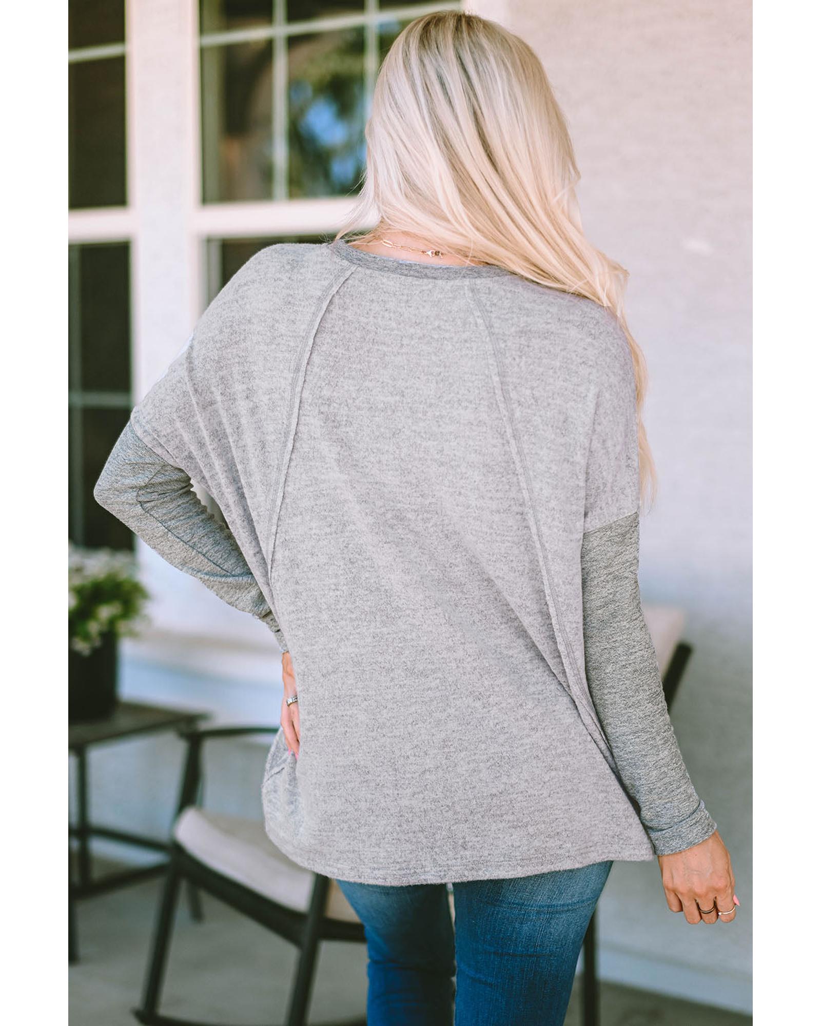 Azura Exchange Patchwork Long Sleeve Top - M Secondary image