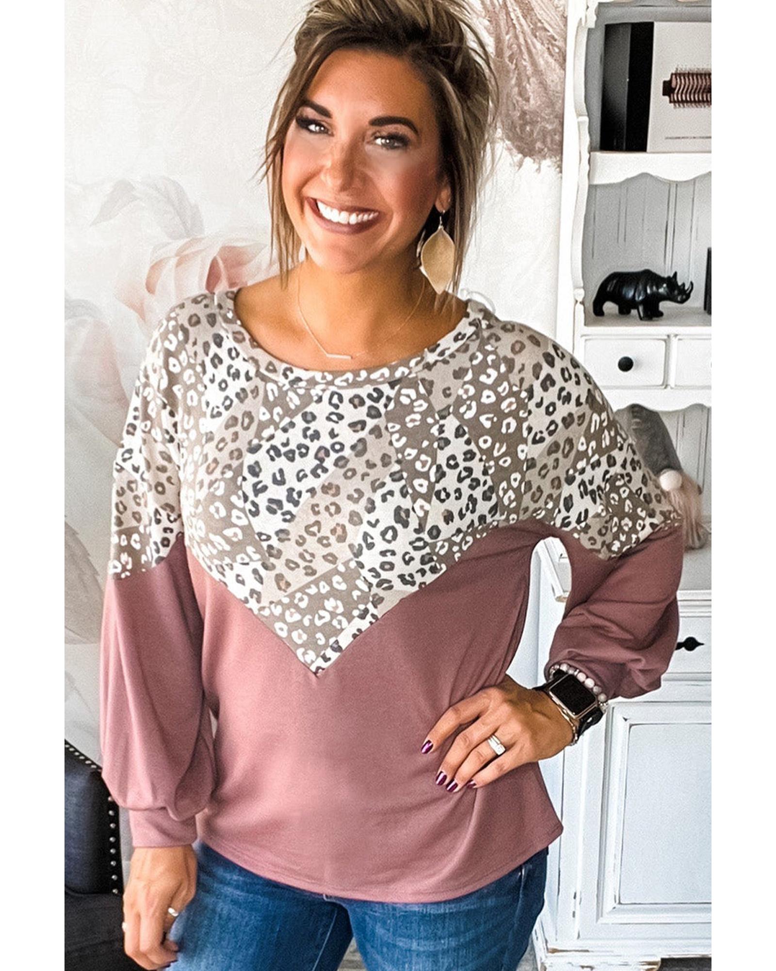 Azura Exchange Animal Print Patchwork Top - S Secondary image