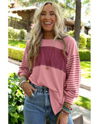 Azura Exchange Bishop Sleeve Colorblock Striped Top - S Women's Tops & T-shirt Azura Exchange