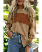 Azura Exchange Colorblock Striped Bishop Sleeve Top - L Women's Tops & T-shirt Azura Exchange
