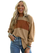 Azura Exchange Colorblock Striped Bishop Sleeve Top - XL Women's Tops & T-shirt Azura Exchange