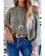 Azura Exchange Boatneck Batwing Sleeve Cording Blouse - S