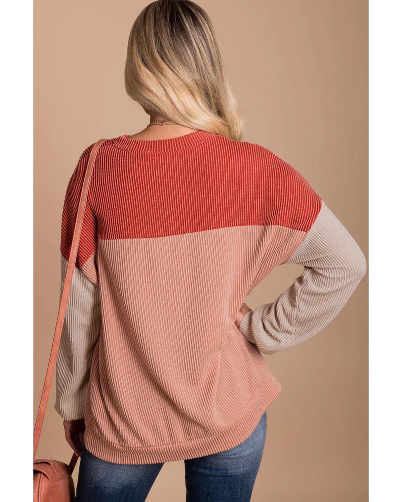 Azura Exchange Long Sleeve Ribbed Loose Top - L Secondary image