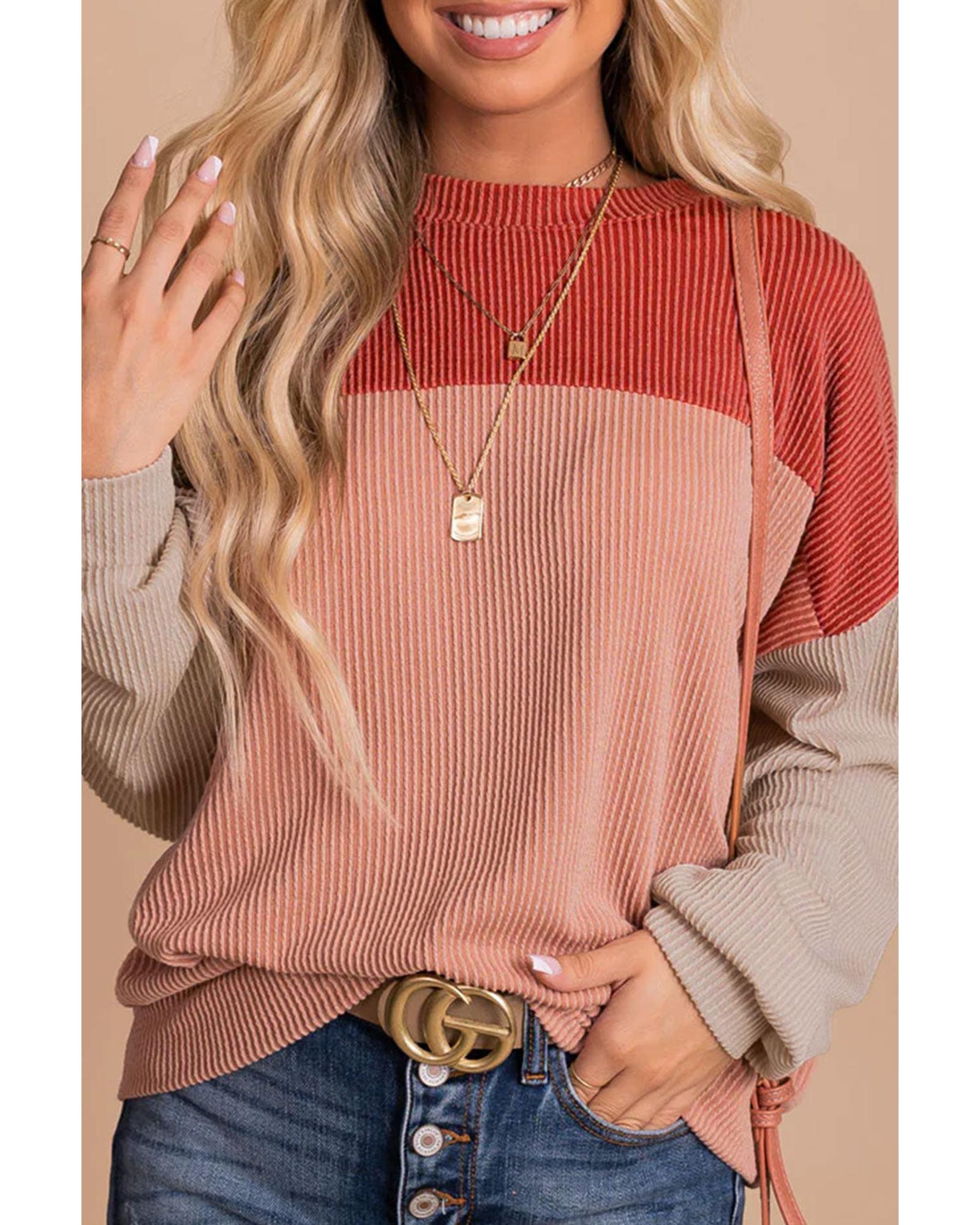 Azura Exchange Long Sleeve Ribbed Loose Top - M Main image