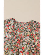 Azura Exchange Floral Ruffled Babydoll Blouse - S