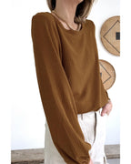 Azura Exchange Textured Puff Sleeve Top - M
