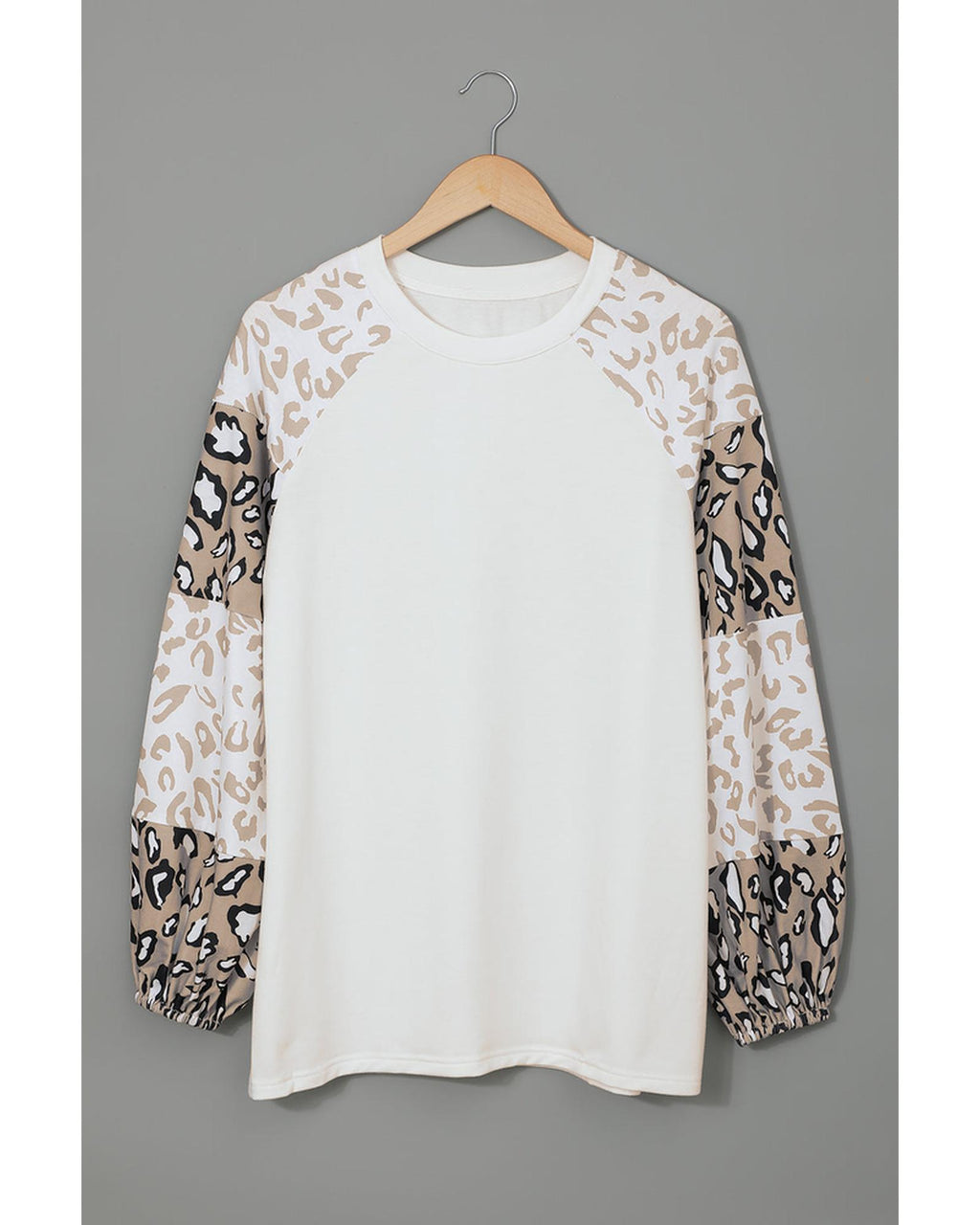 Azura Exchange Leopard Print Bubble Sleeve Top - S
