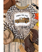 Azura Exchange Leopard Tie Dyed Pumpkin Truck Graphic Top - L