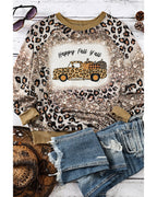 Azura Exchange Leopard Tie Dyed Pumpkin Truck Graphic Top - L