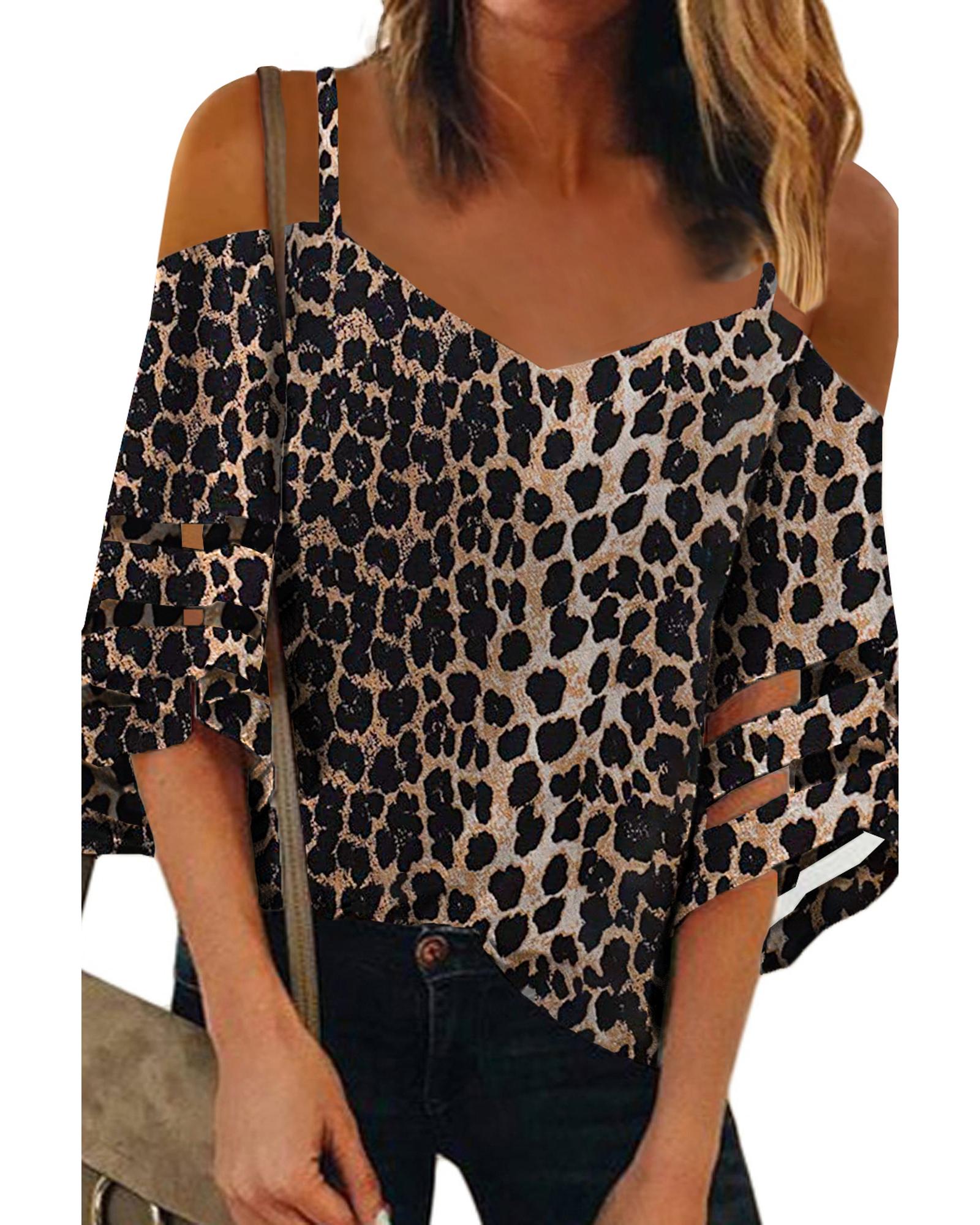 Azura Exchange Cold Shoulder Blouse - M Secondary image