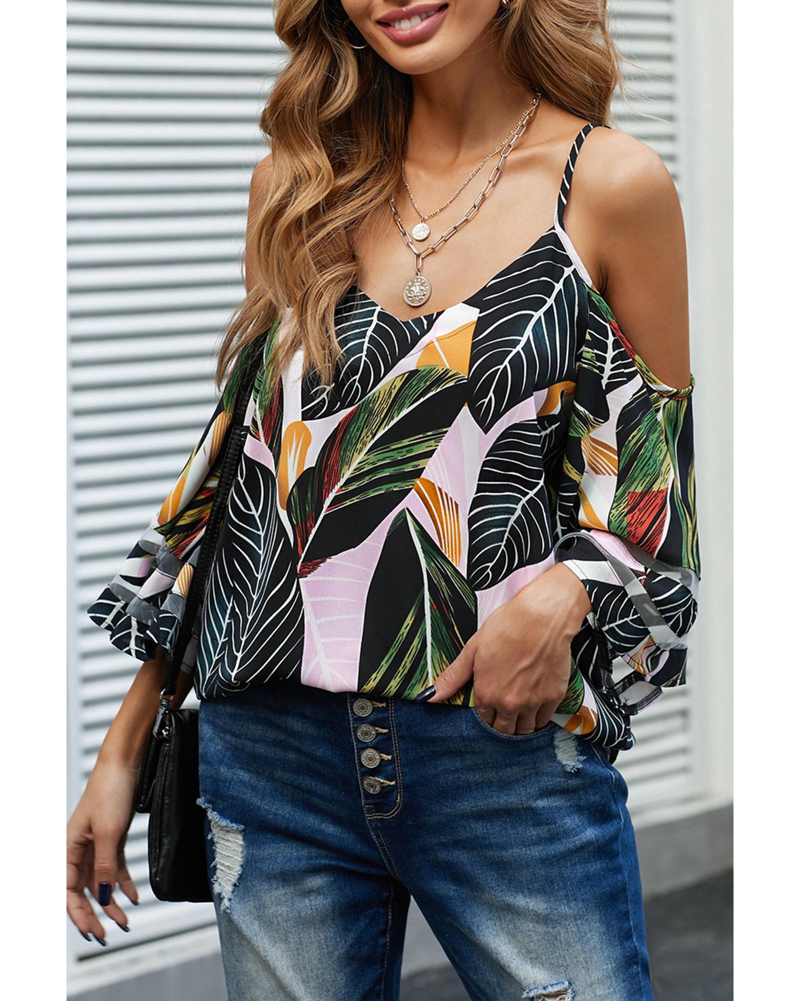 Azura Exchange Cold Shoulder Blouse - XL Main image