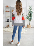 Azura Exchange Leopard Colorblock Long Sleeve Top - S