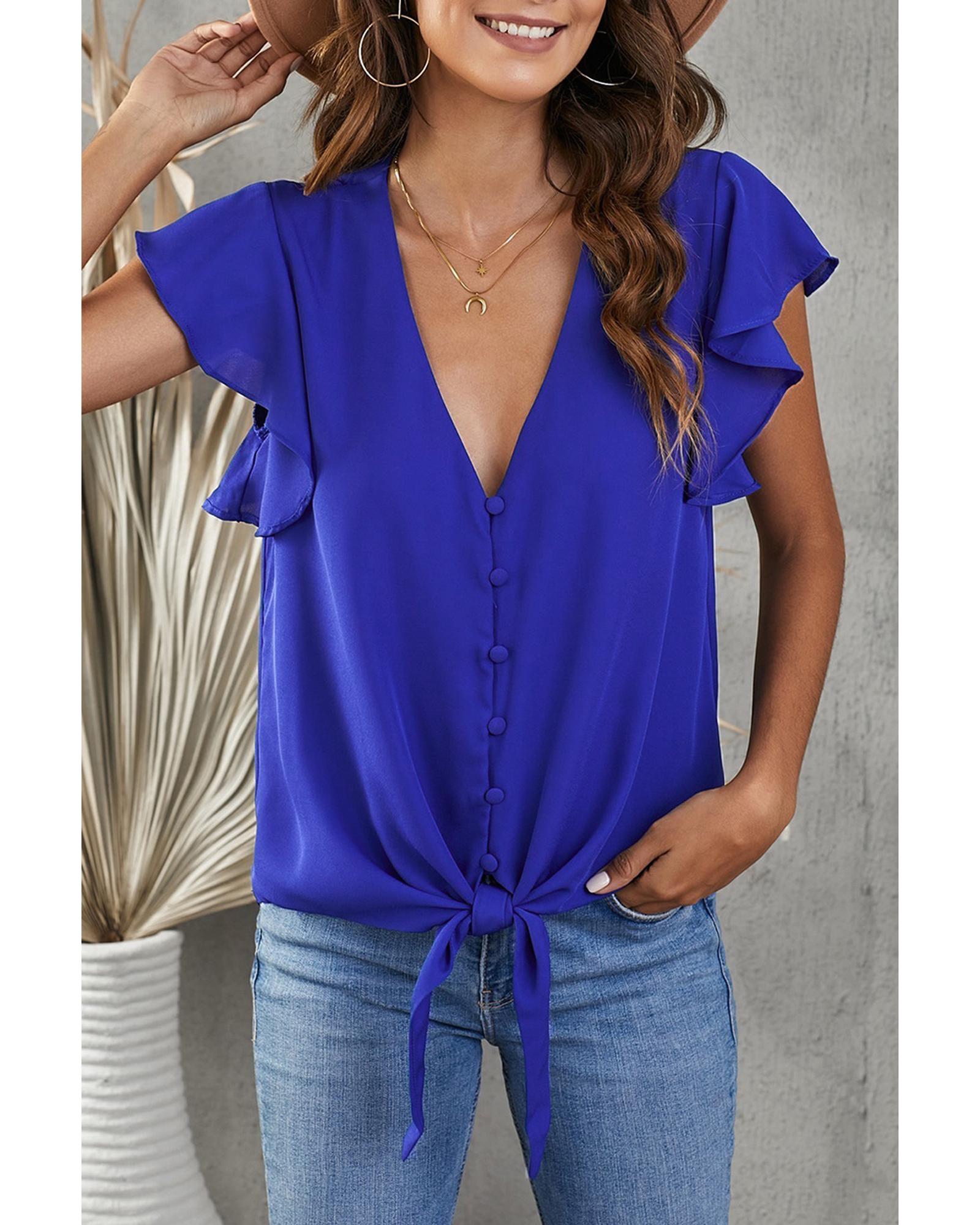 Azura Exchange Button Tie Top - XL Main image