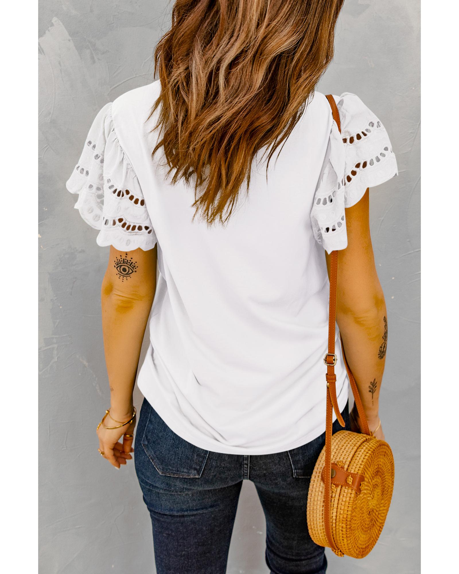 Azura Exchange Ruffle Sleeve T-shirt - S Secondary image