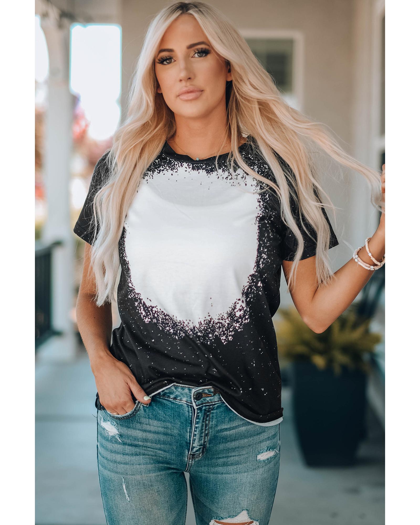 Azura Exchange Tie-dyed Round Neck Short Sleeve T-shirt - S Main image