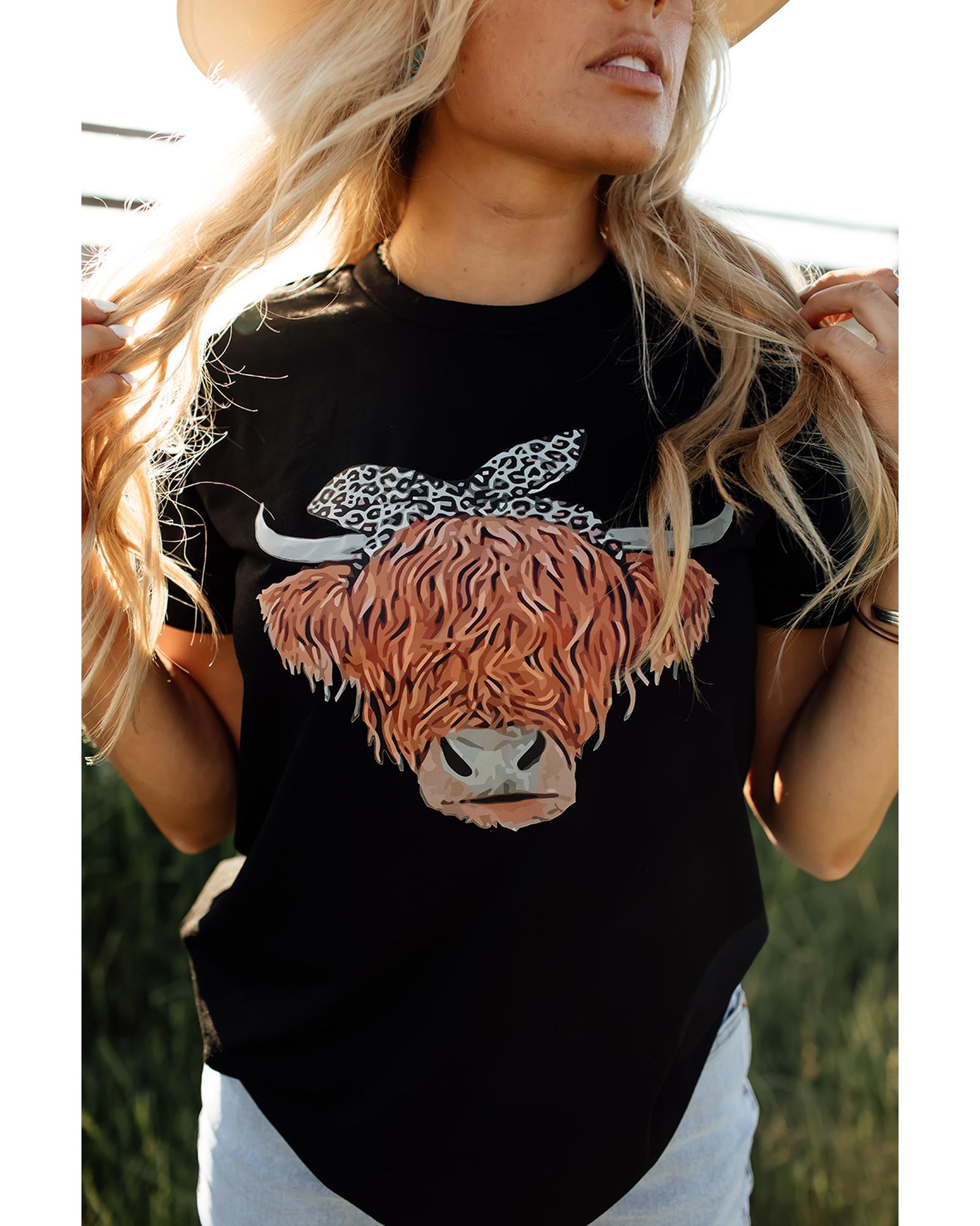 Azura Exchange Leopard Print O-Neck T-Shirt - 2XL Secondary image