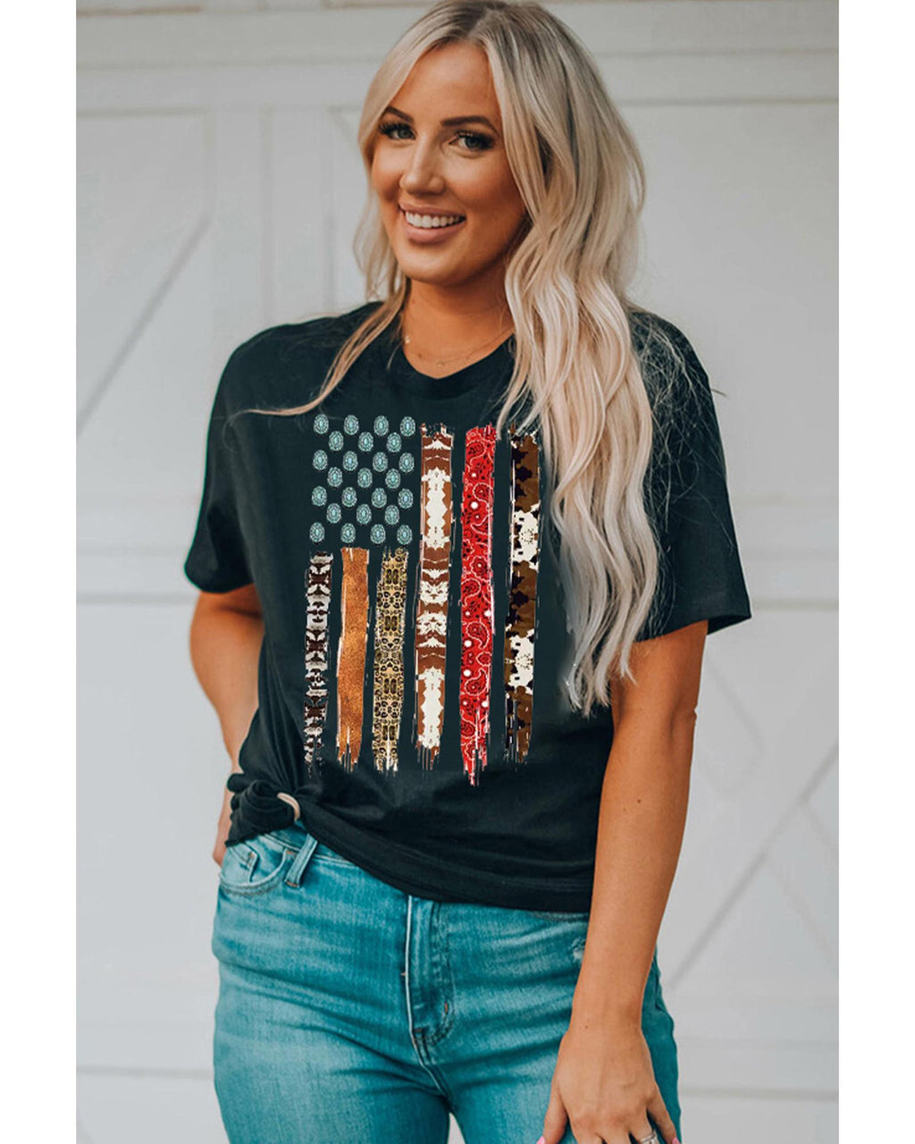 Azura Exchange American Flag Print Short Sleeve Graphic Tee - 2XL