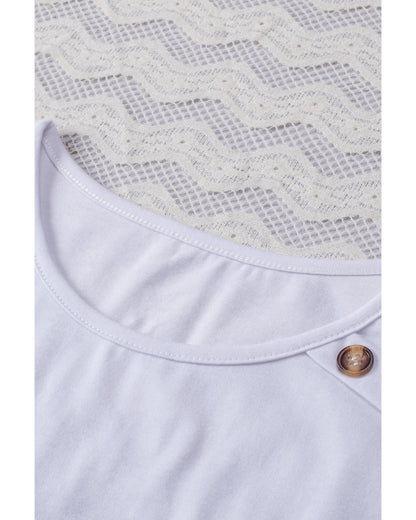 Azura Exchange Striped Buttoned Short Sleeve Top - L