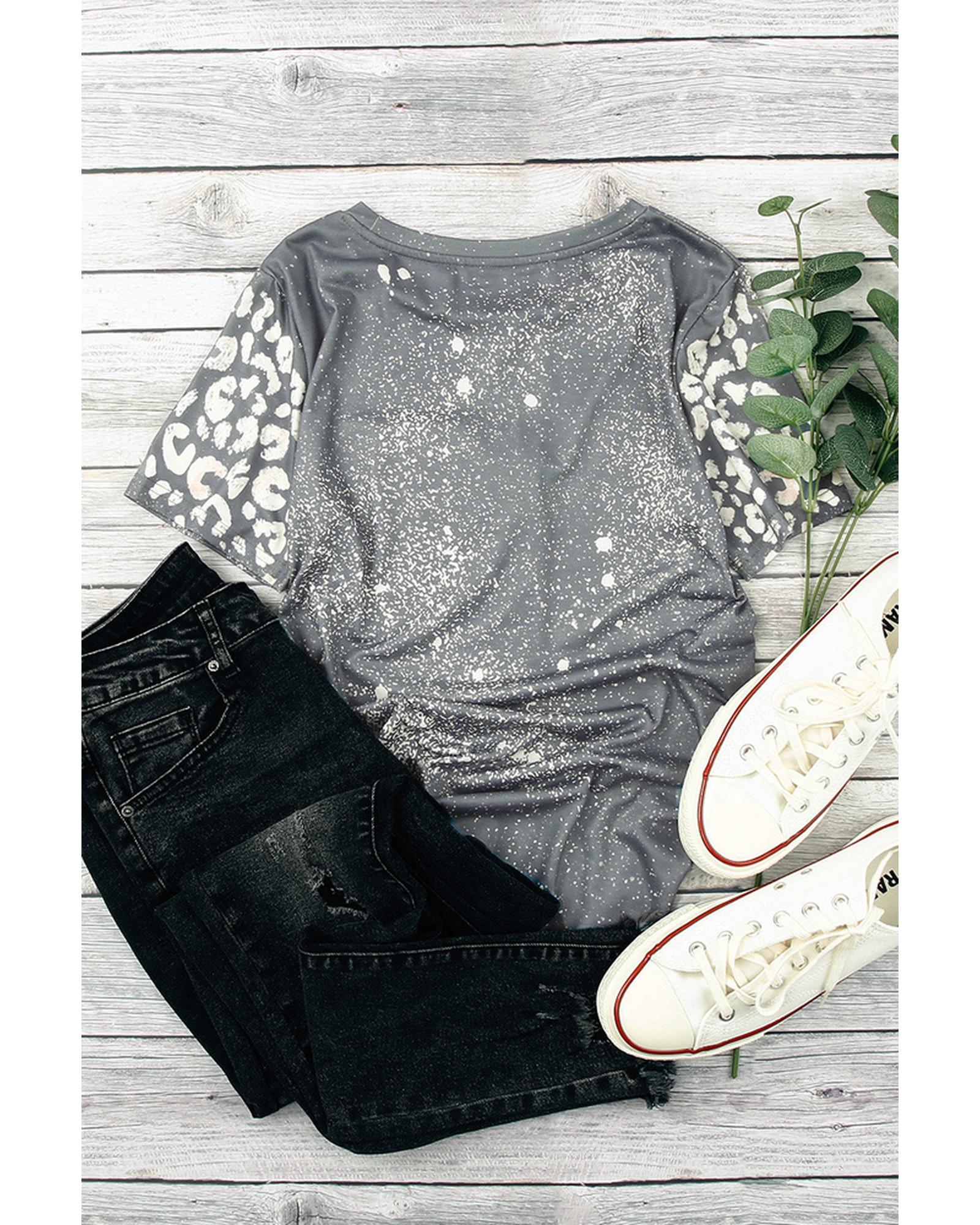 Azura Exchange Leopard Print Short Sleeve T-shirt - M Secondary image
