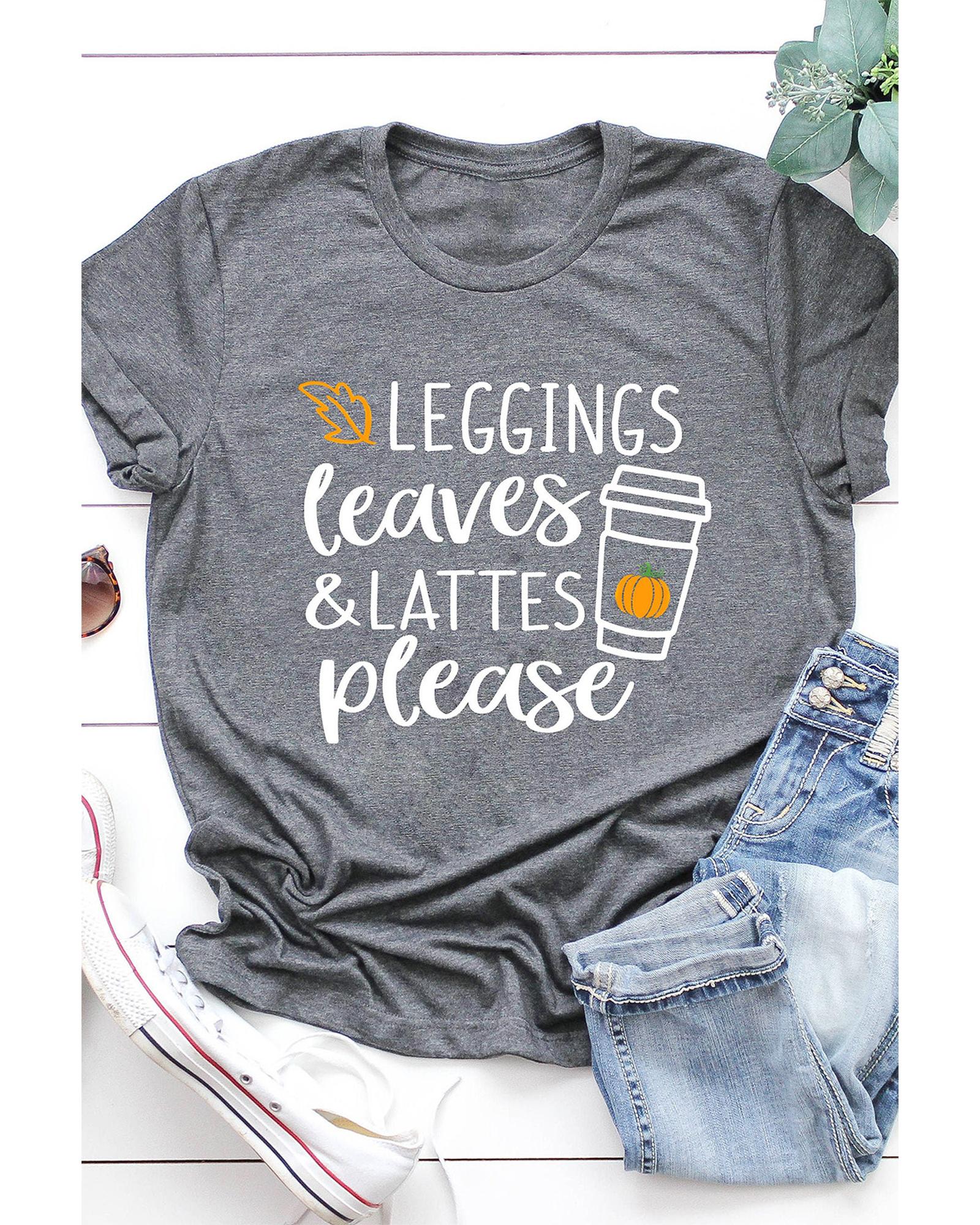 Azura Exchange Leaves and Lattes Please Graphic Tee - S Main image