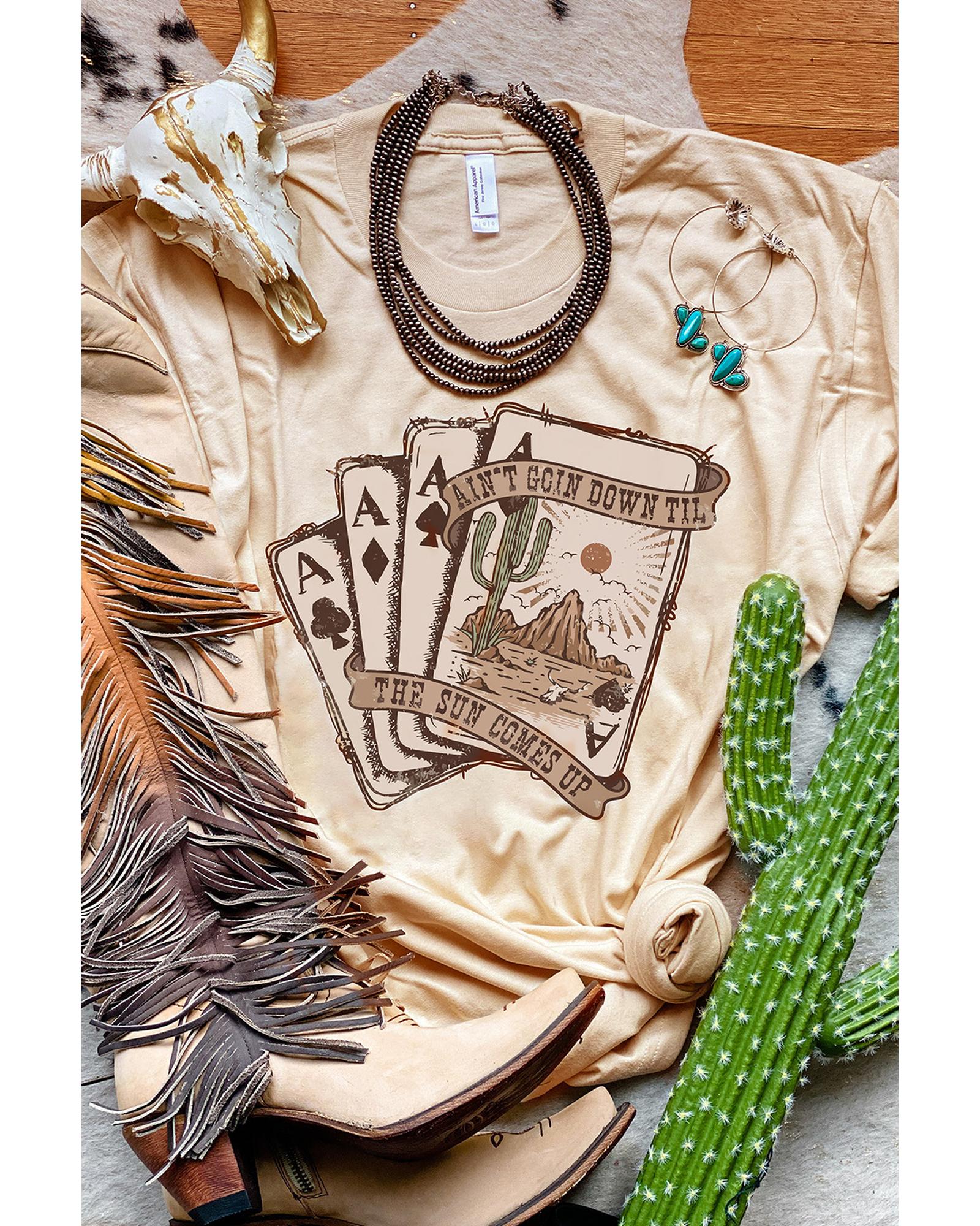 Azura Exchange Western Poker Cards Graphic Print T-Shirt - 2XL Main image
