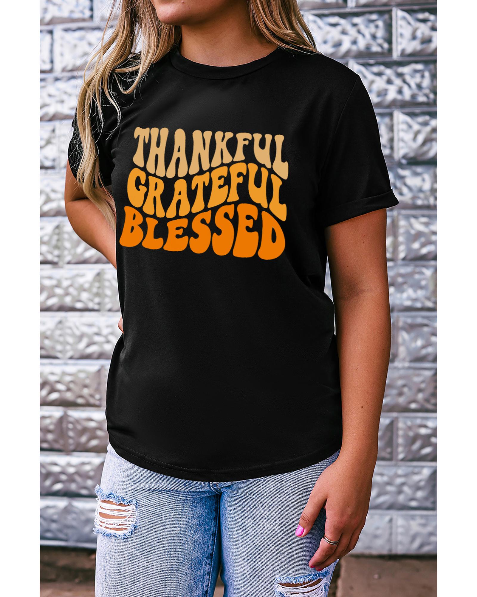 Azura Exchange Thankful Grateful Blessed Graphic Tee - 2XL Secondary image