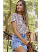 Azura Exchange Cheetah Print Short Sleeve T Shirt - XL