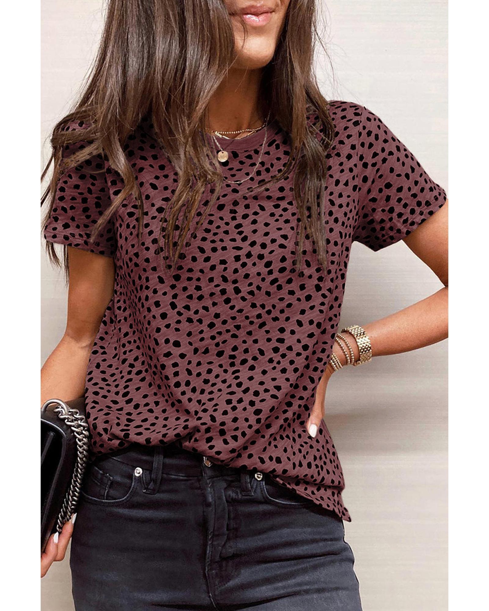 Azura Exchange Cheetah Print Short Sleeve T-Shirt - L Main image